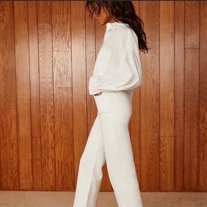 Aritzia Denim Forum Joan Wide-Leg Jeans White 31